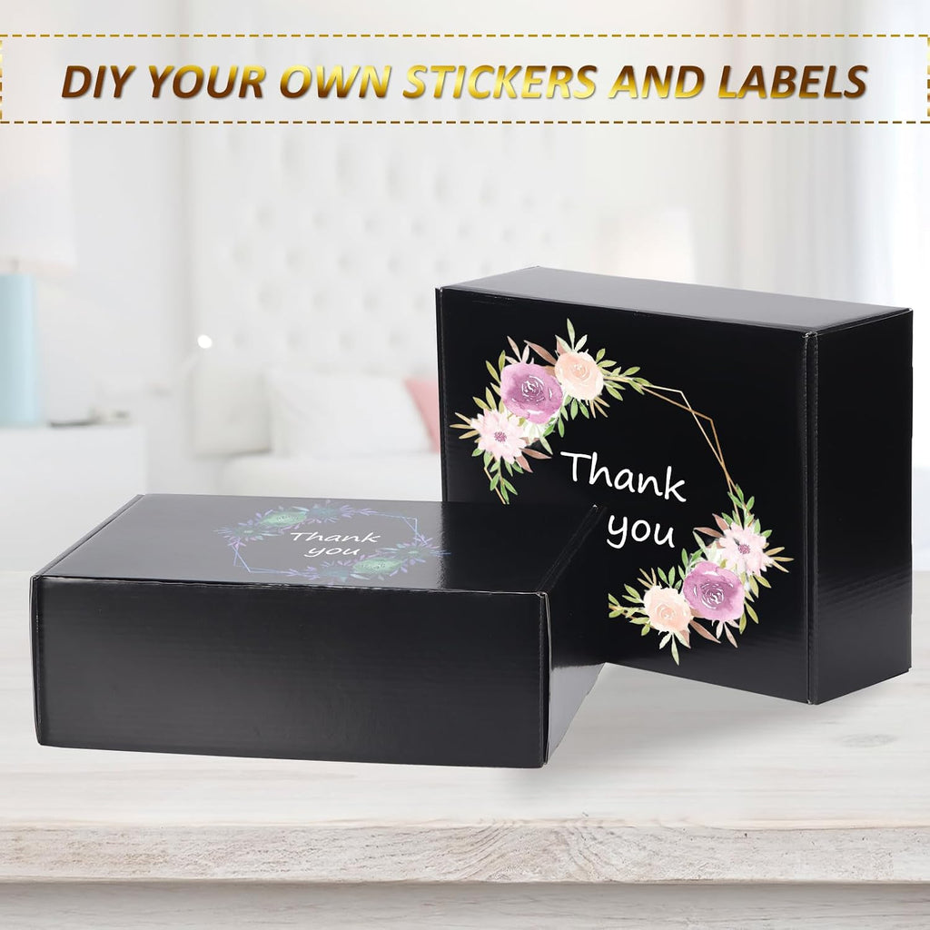 12x9x4 inches Shipping Boxes Set of 20, Black Medium Corrugated Cardboard Gift Mailer Box