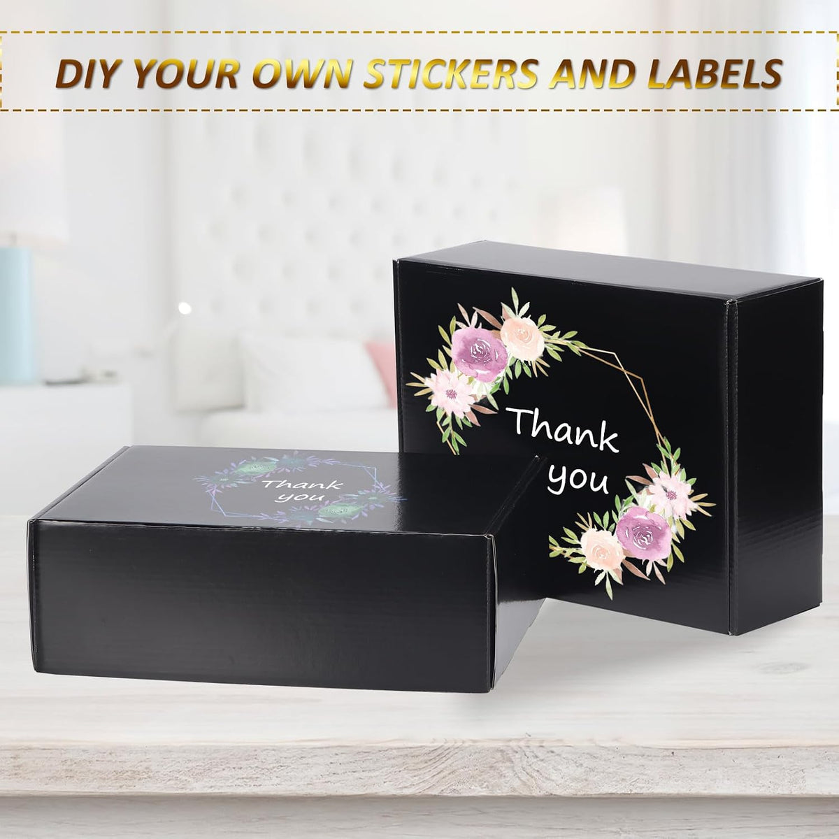 12x9x4 inches Shipping Boxes Set of 20, Black Medium Corrugated Cardboard Gift Mailer Box