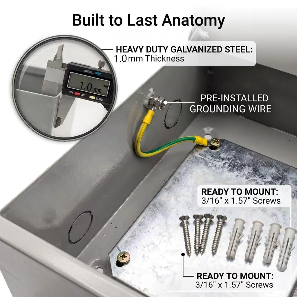 12x10x6“ Metal Outdoor Electrical Box, IP66 Waterproof Combo Lock Enclosure