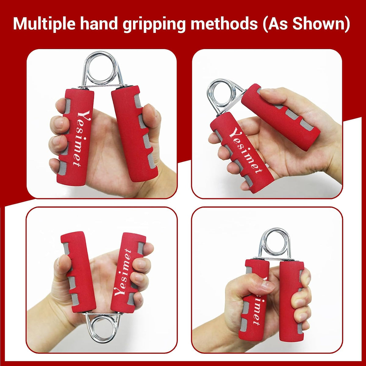 Hand Grip Strengthener Set,2 Pack Forearm exerciser, Finger Trainer,Hand Gripper- Soft Foam Hand Exerciser for