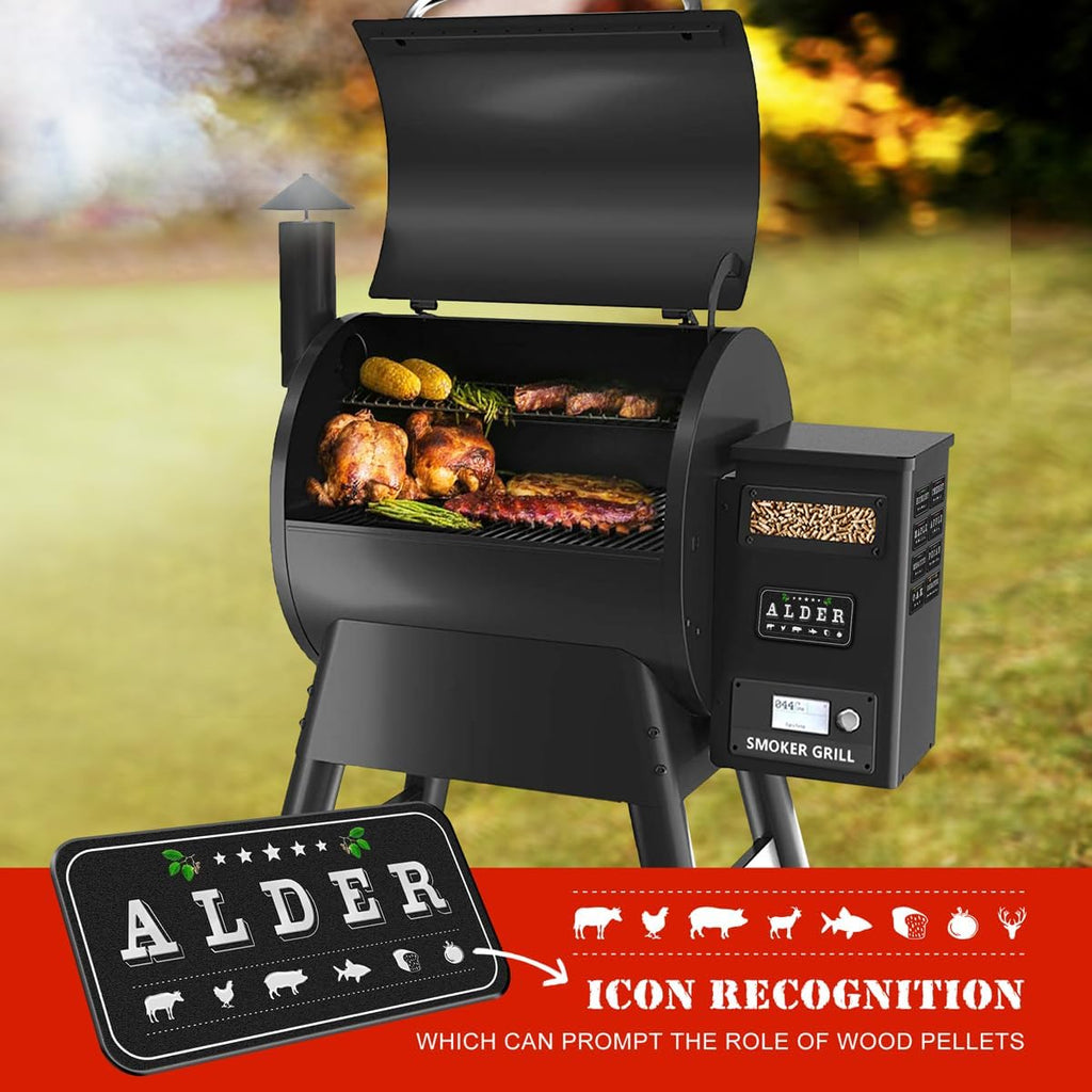 Wood Pellets for Smoker - Magnet Labels, Accessories for Pellet Smoker Grill, Metal Material, Frosted Design, Perfect