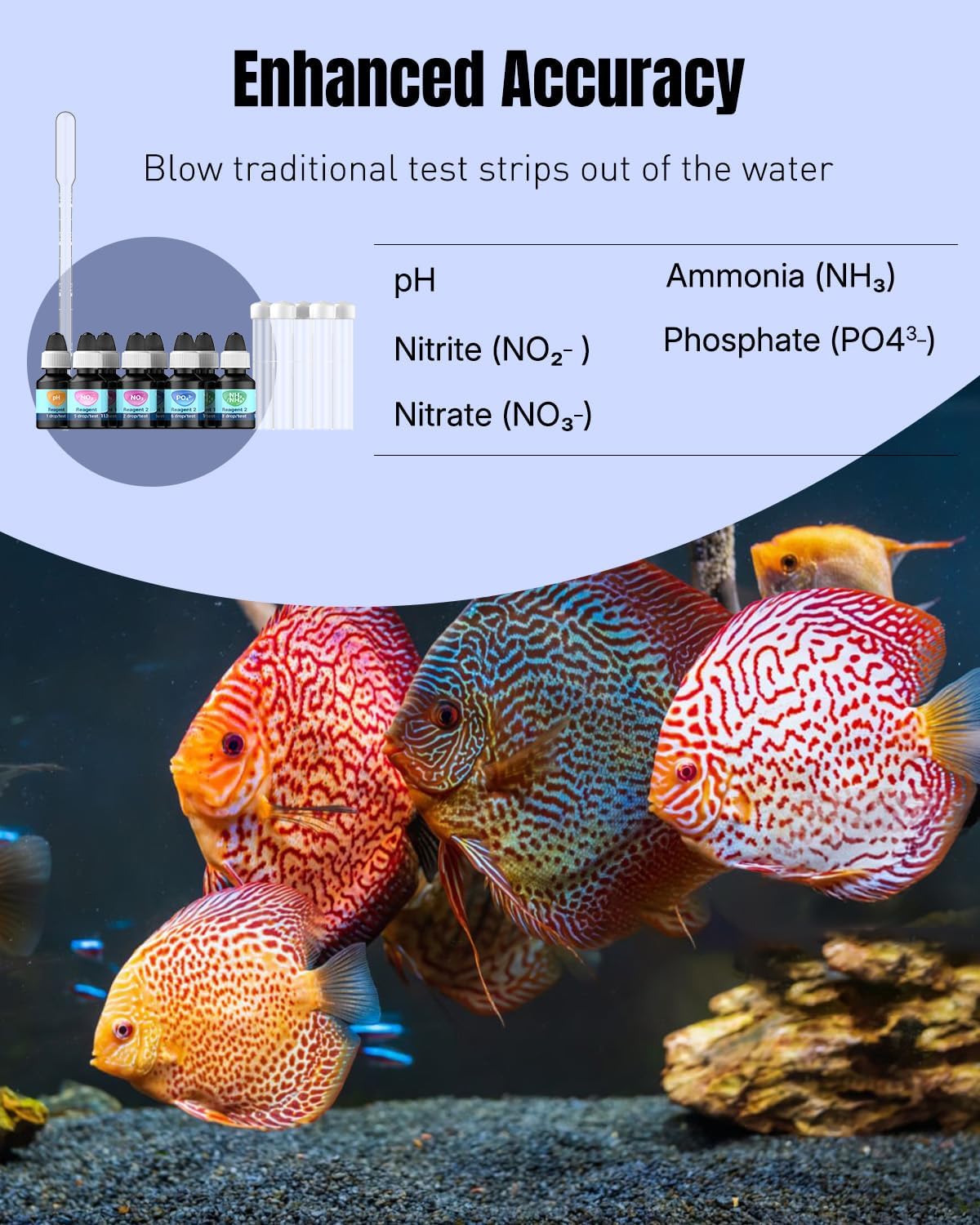 5 in 1 Aquarium Water Master Test Kit for Freshwater & Saltwater | Aquarium Water Test Kit Fish Tank Water Testing