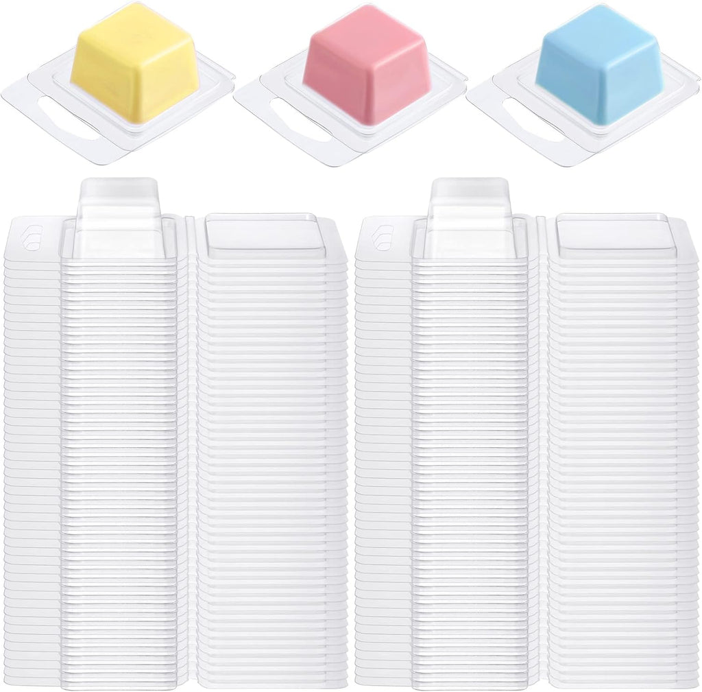 Wax Melt Molds Clear Empty Plastic Wax Melt Clamshells Container Pet Single Cube 1 oz Candle Molds for DIY Chocolates