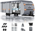 Travel Trailer Cover 27-30 FT, Heavy Duty 7-Layer RV Cover, Rip-Stop Camper Cover, Windproof with 5+2 Straps, UV &