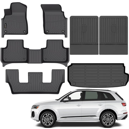 Floor Mats for Audi Q7 / SQ7 2017-2026 7 Seats Cargo Seatback Mat