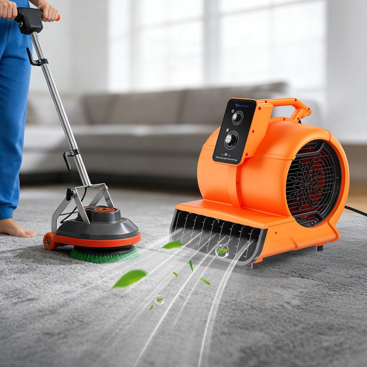 Air Mover 1/2 HP 2600 CFM Air Blower Fan Carpet Dryer, Floor Dryer Fan | 3-Speed, 4 Adjustable Angles, Timer