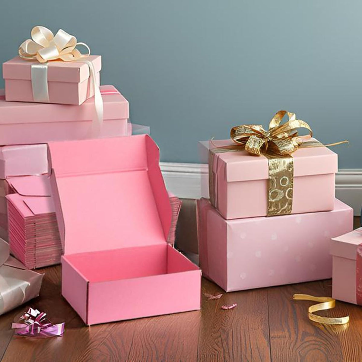 Pink Shipping Boxes 12x9x4 Inches, 20 Pack