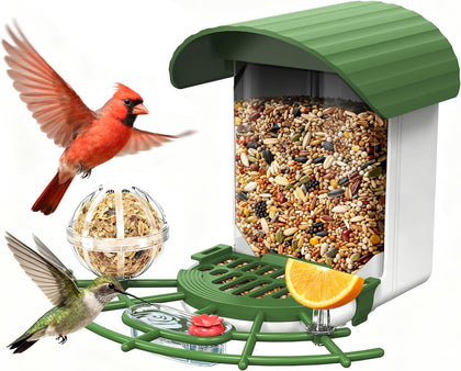 Bird Feeder, 3.3LB Bird Feeder for Outdoors, Wild Bird House for Hummingbird, Cardinals, Ideal Christmas Gift for