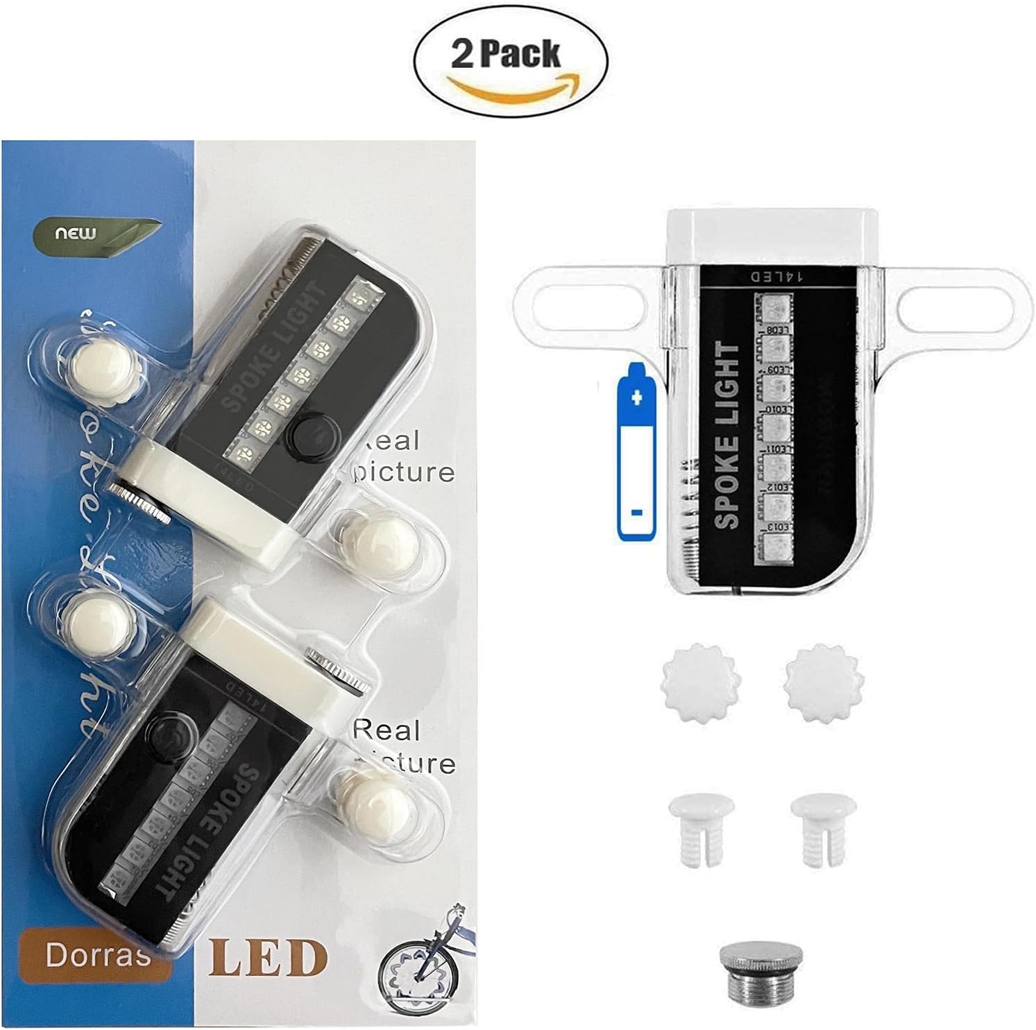 Bike Wheel Lights (2 Pack) - Waterproof LED Bicycle Spoke Tire Lights - 30 Different Patterns Change - Bike