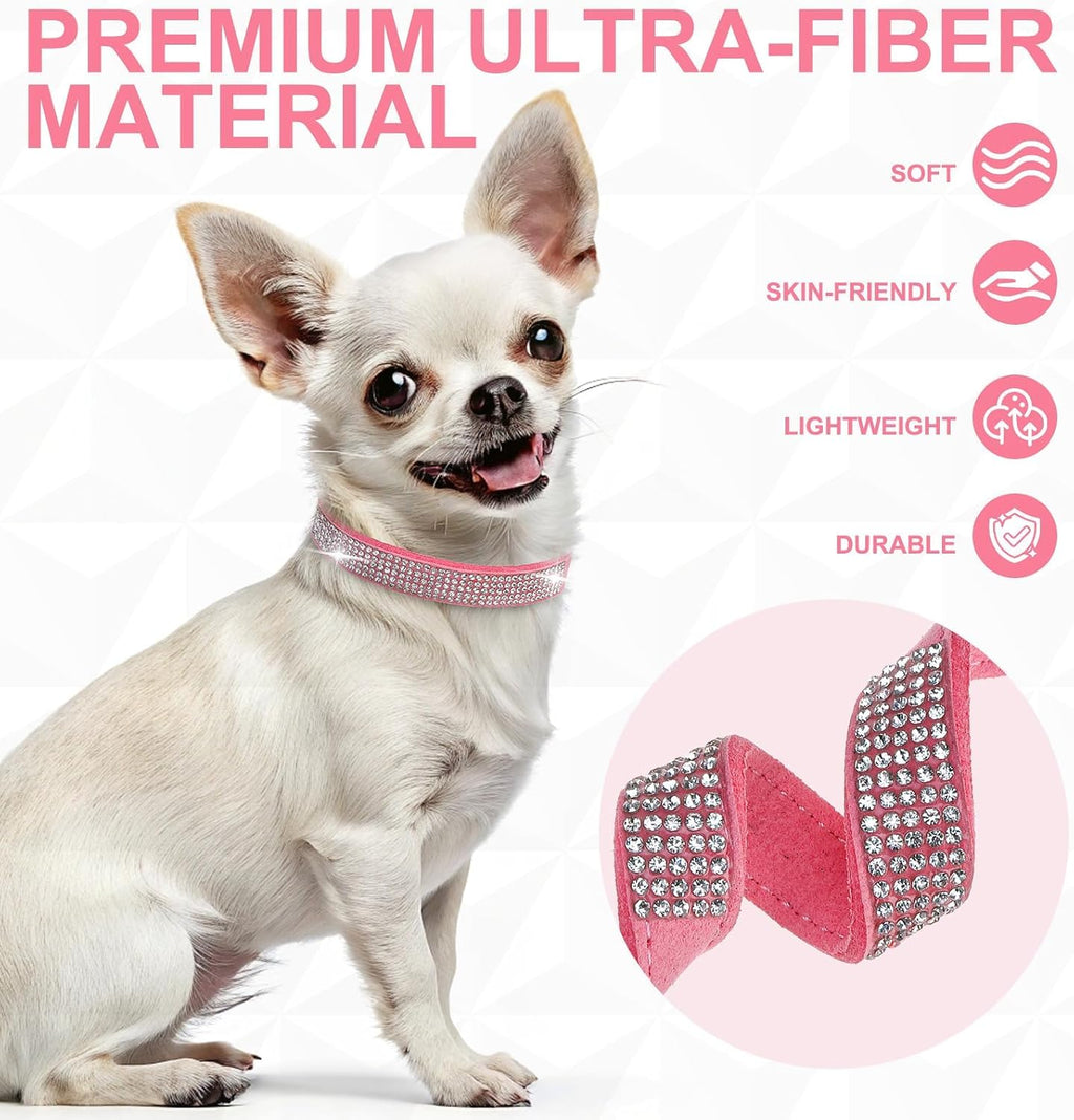 Rhinestone Dog Collars for Small Dogs, Bling Collar with Diamond