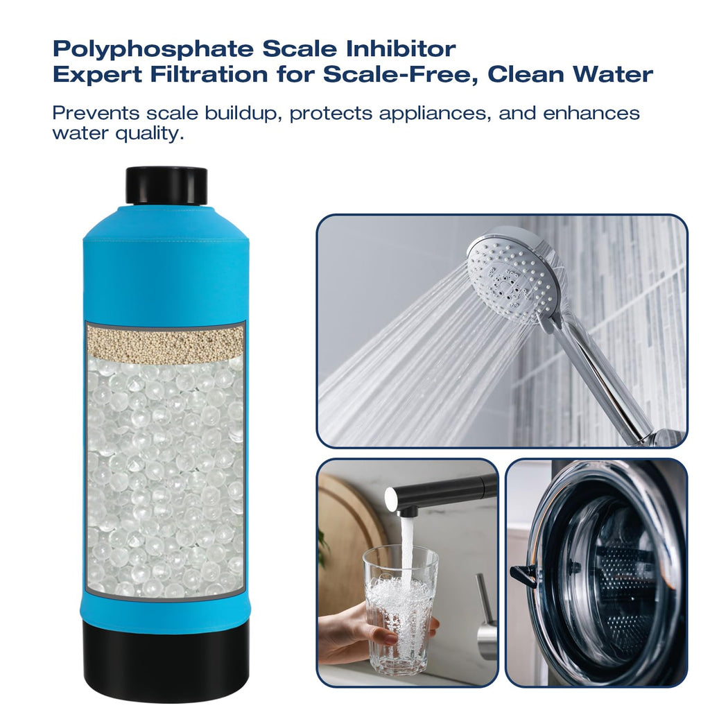 Whole House Water Descaler Water Filter, Saltless Water Softener for Whole Home,Anti Scaler Buildup,Remove Heavy