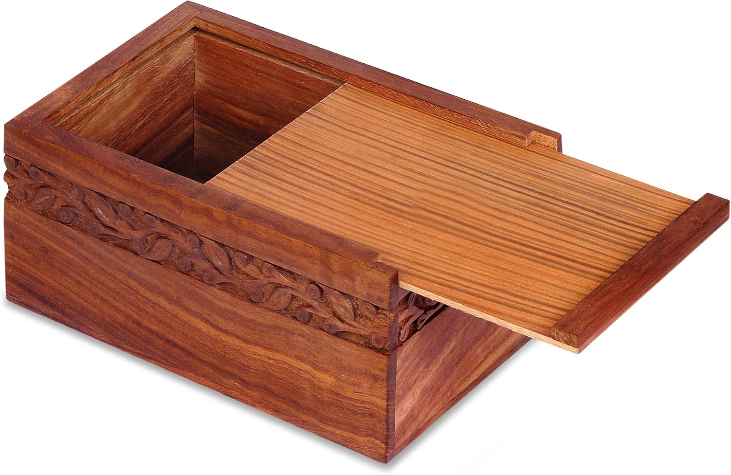 Wooden Keepsake Urn Box, Cremation Urns for Human Ashes, Handcarved Decorative Memorial, Wood Casket for Pets, Cat