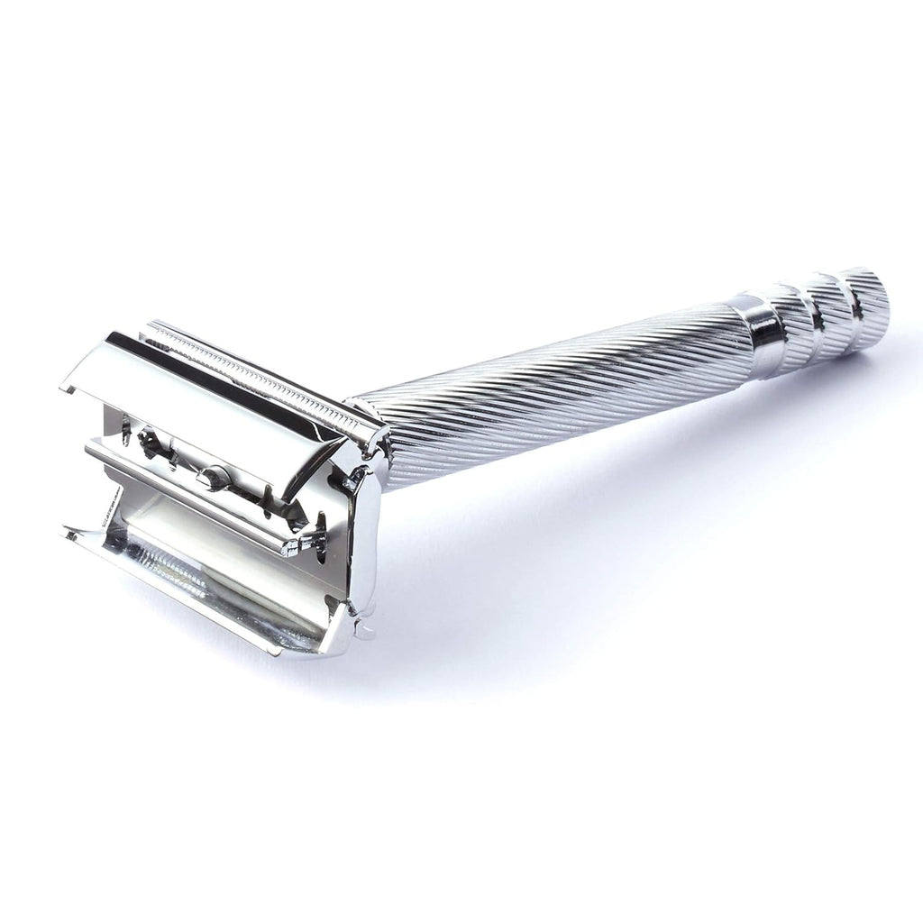 Double Edge Safety Razor, 1 Metal Handle & 5 Razor Blades