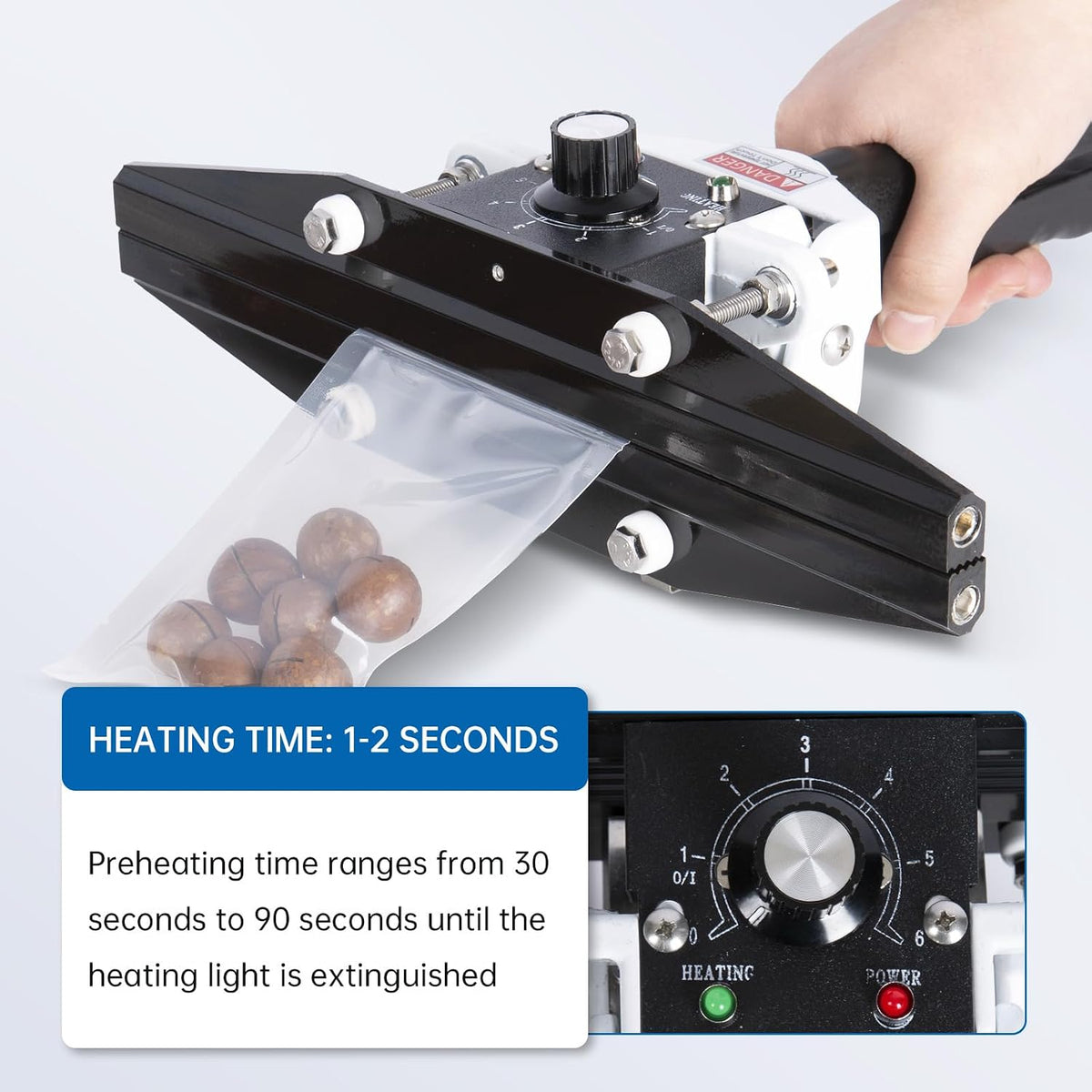 Portable Hand Held Heat Sealer Machine-R-PACK FKR-200, 8 Inches