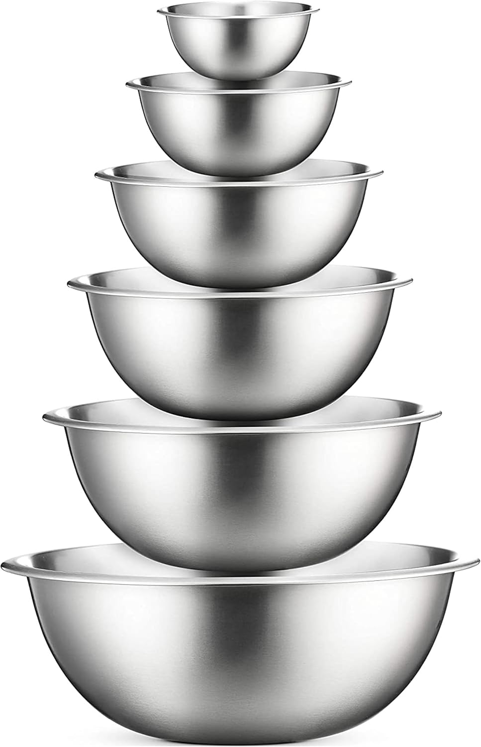 Stainless Steel Mixing Bowls Set, Dishwasher Safe, 6 Piece Metal Mixing Bowls For Kitchen, Nesting, Large, Small, Big