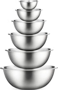 Stainless Steel Mixing Bowls Set, Dishwasher Safe, 6 Piece Metal Mixing Bowls For Kitchen, Nesting, Large, Small, Big