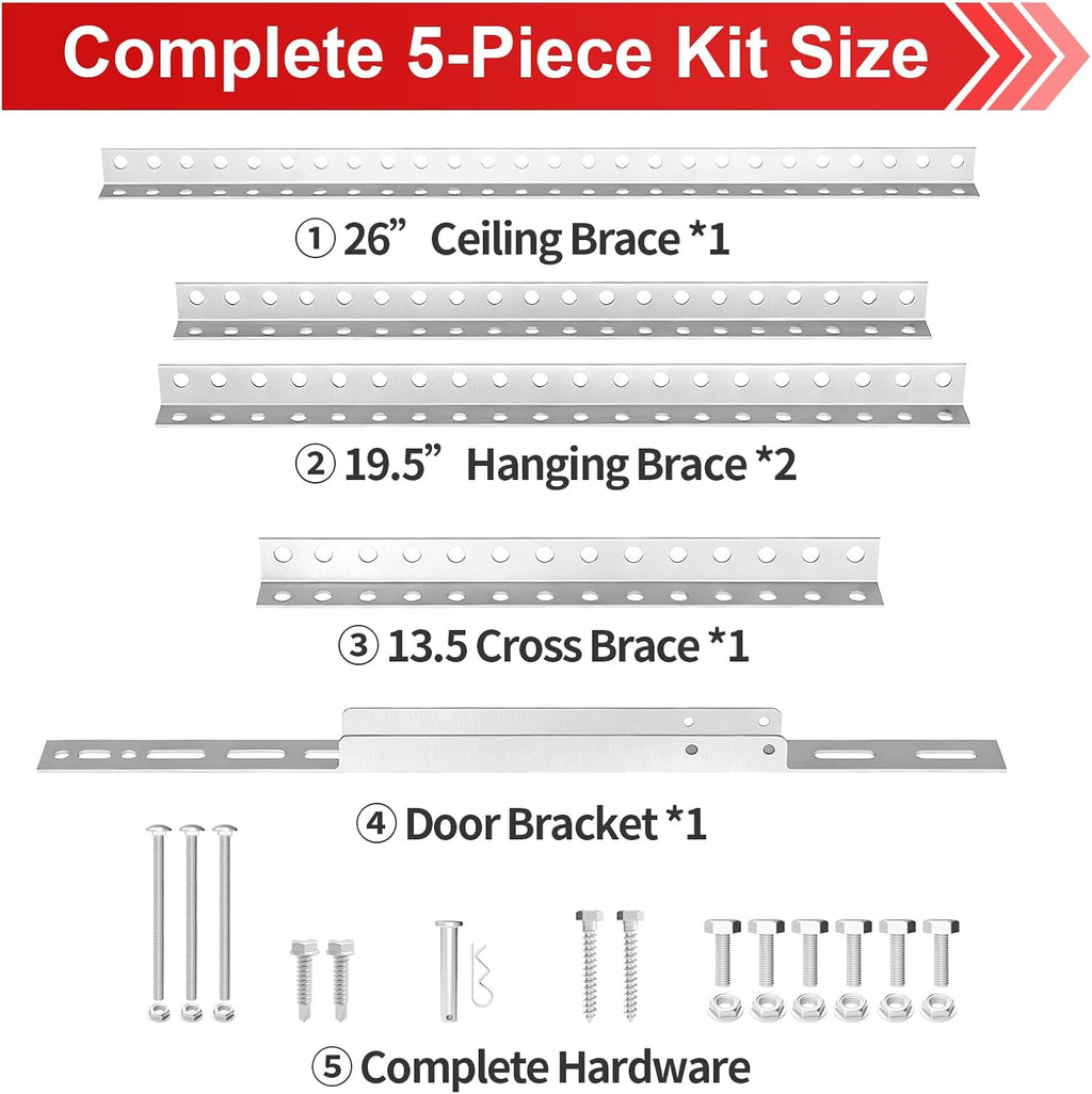 Universal Garage Door Opener Mounting Brackets, Ceiling Mount, 5-Piece