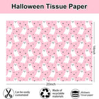 80 Sheets Halloween Tissue Paper, Light Pink Ghost, 14 x 20 Inch