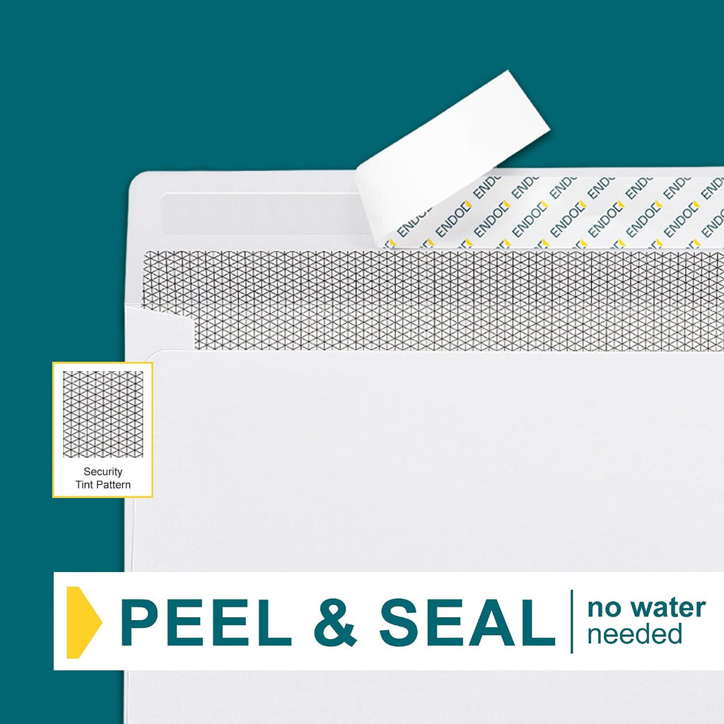 #10 Double Window Security Envelopes Self Seal - 100/Pack - for Quickbooks Invoices and Business Statements