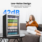 4.5 Cu.Ft Beverage Refrigerator, 145 Can Mini Fridge, Silver