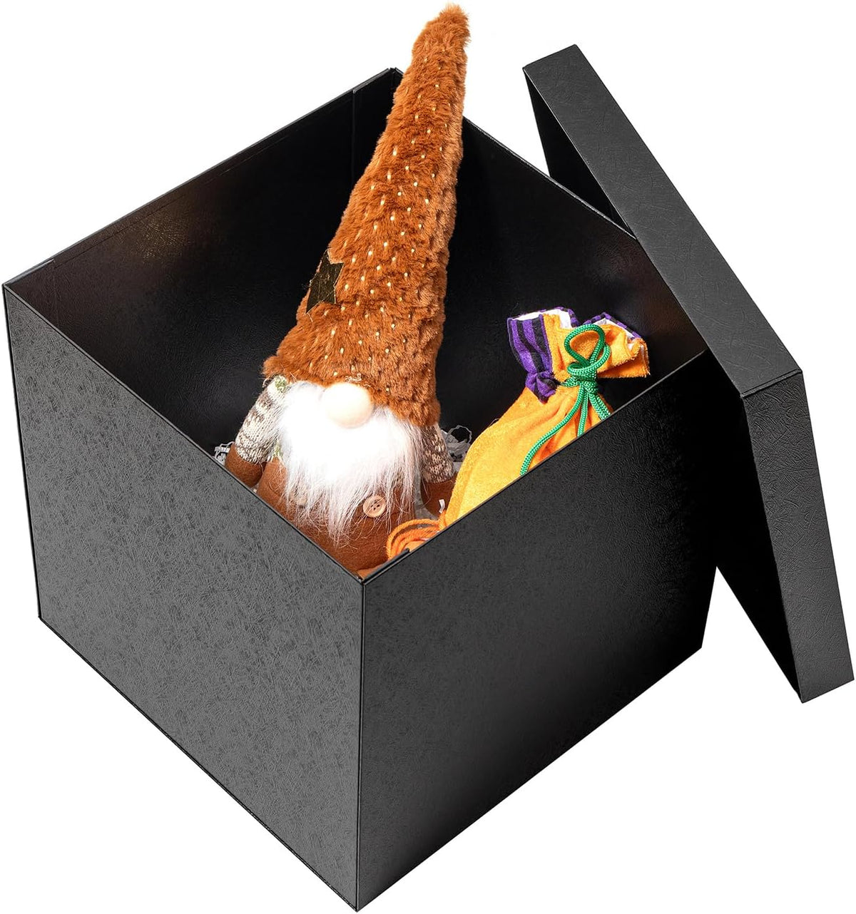 12x12x12 Inches Large Gift Box with Lid for Presents Black 1 Pack