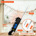 Instant Read Meat Thermometer, Fast & Accurate Digital Food Thermometer with Backlight, Waterproof & Magnet for