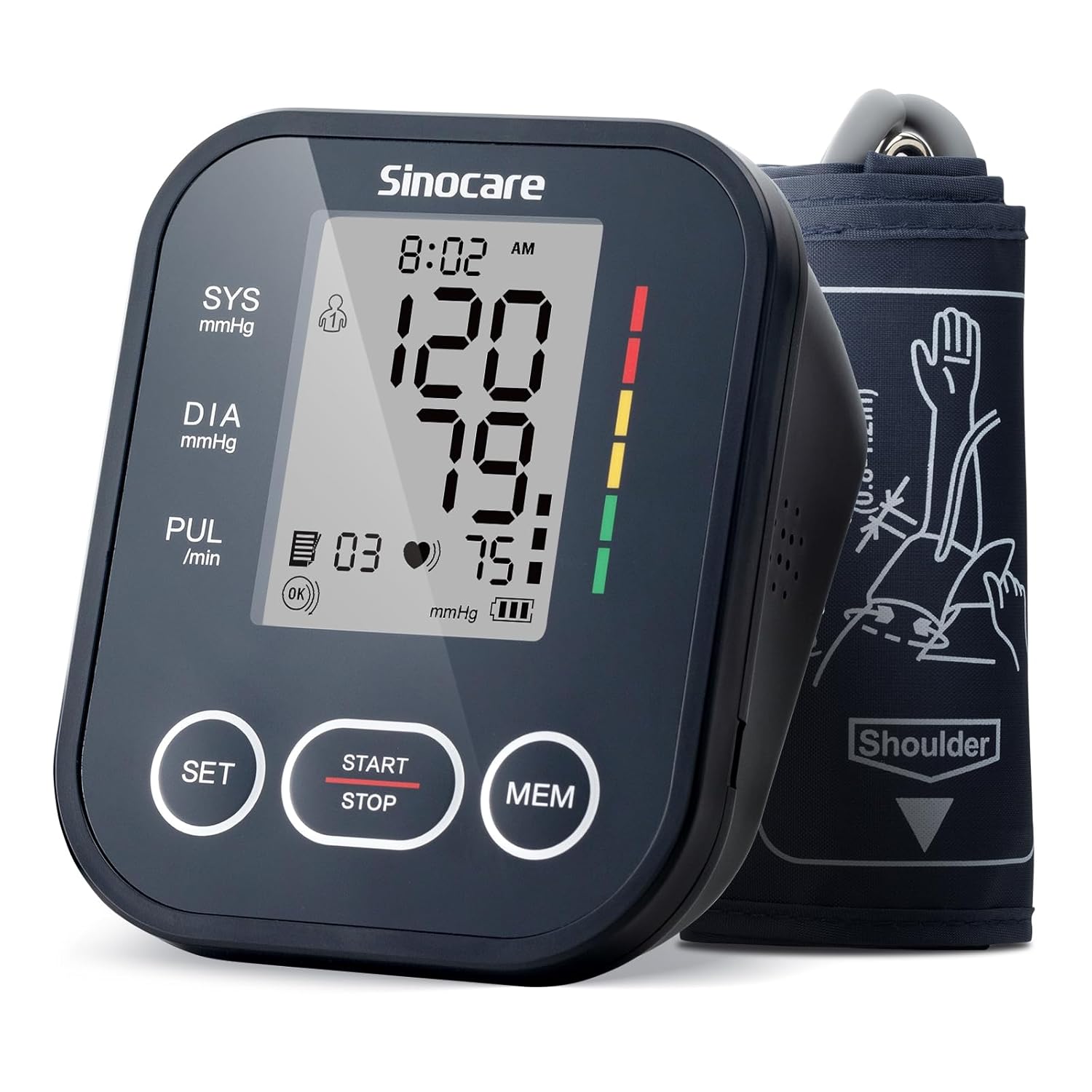 Blood Pressure Monitor, Upper Arm Blood Pressure Monitors for Home Use, Adjustable Arm Cuff 8.6"-16.5", One-Button