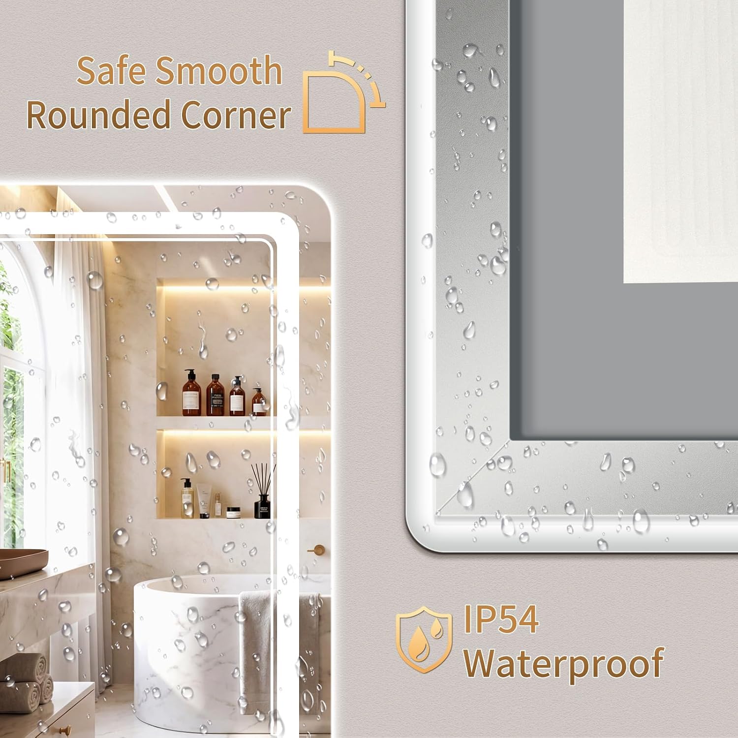 30"x36" LED Bathroom Mirror with Lights, Backlit + Front Lit, Anti-Fog, Lighted Bathroom Mirror for Wall, HD