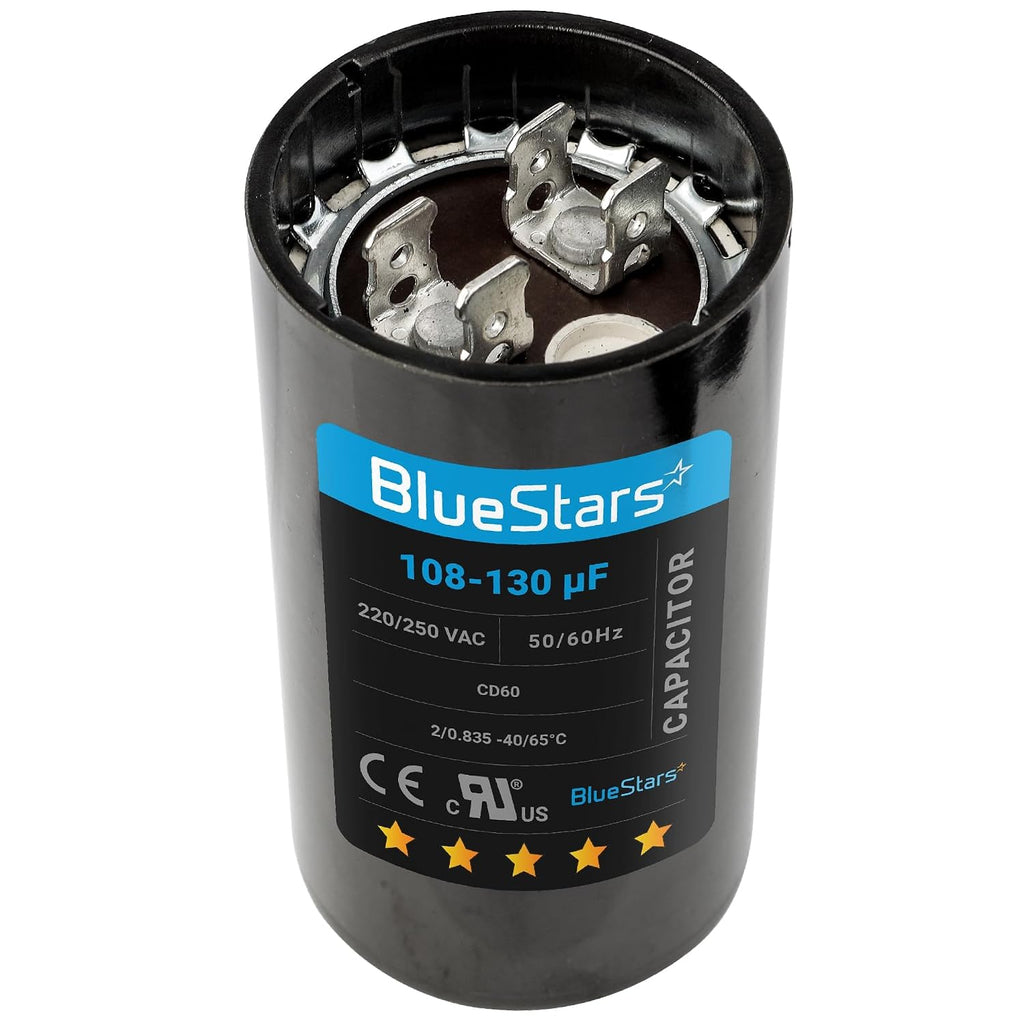 [2025 Upgraded] BlueStars 108-130 uF MFD 220-250 VAC Motor Start Capacitor