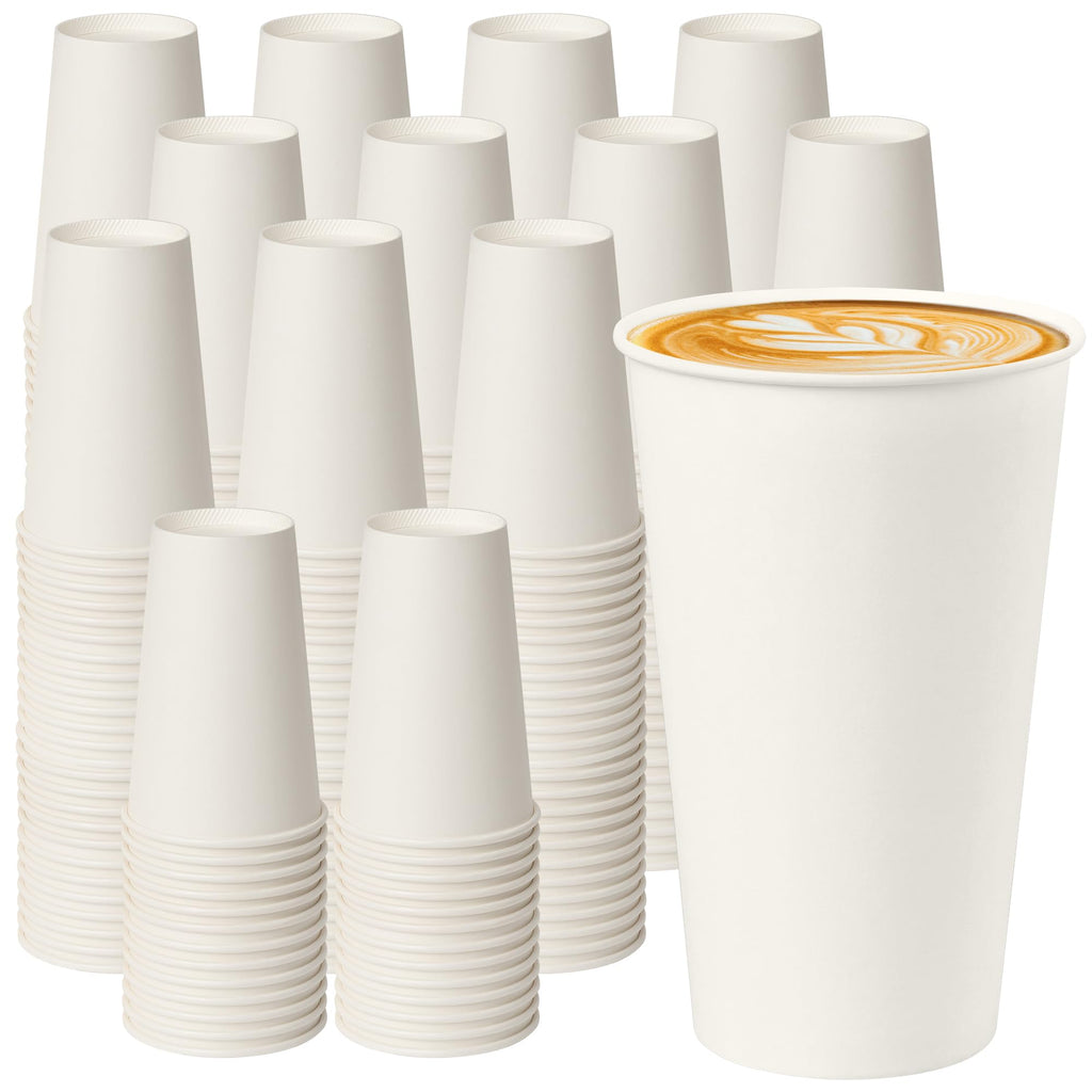 16 oz 500 Pack White Disposable Paper Coffee Cups
