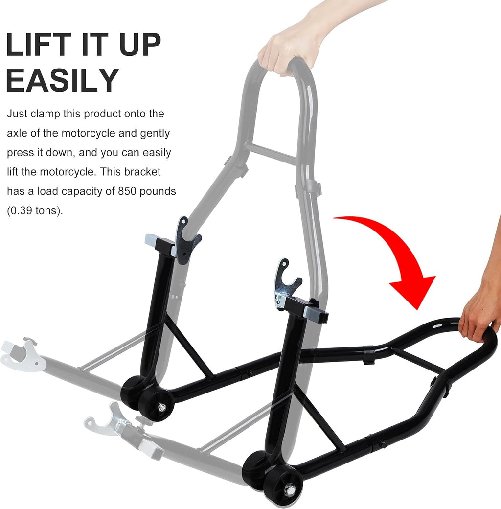 Heavy Duty Motorcycle Rear Wheel Lift Universal Sport Bike Swingarm Spool Paddock Stand Combo