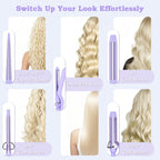 5 in 1 Curling Wand Set with Flat Iron, 0.35"-1.25" Ceramic Barrels