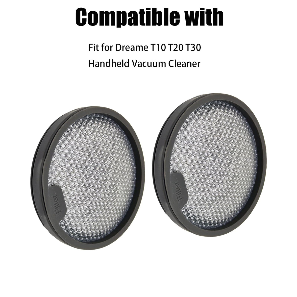 Chuancheng Washable Post-Filter HEPA Filter Replacement for Dreame T10 T20 T30 Handled Vacuum Cleaner (4Pcs)