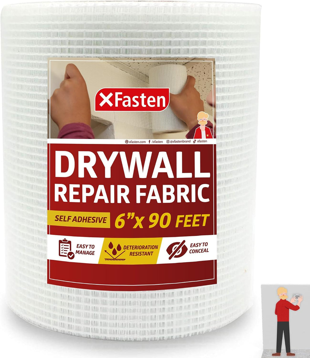 Drywall Repair Mesh Tape - 6-Inch X 90-Foot Mesh Tape for Drywall Repair, Fiberglass Drywall Patch Hole, Heavy Duty