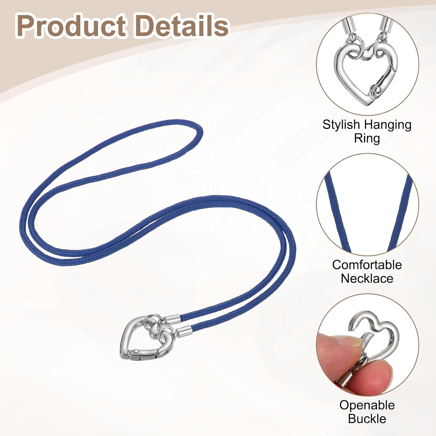 Eyeglass Holder Necklace Ring, Anti-Lost Sunglasses Neck Strap Eyeglasses Chain Holder Eye Glasses Lanyard