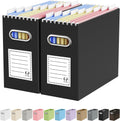 File Organizer Box, Portable Collapsible Cardboard File Folder Organizer with Handle for Letter Size Hanging Files