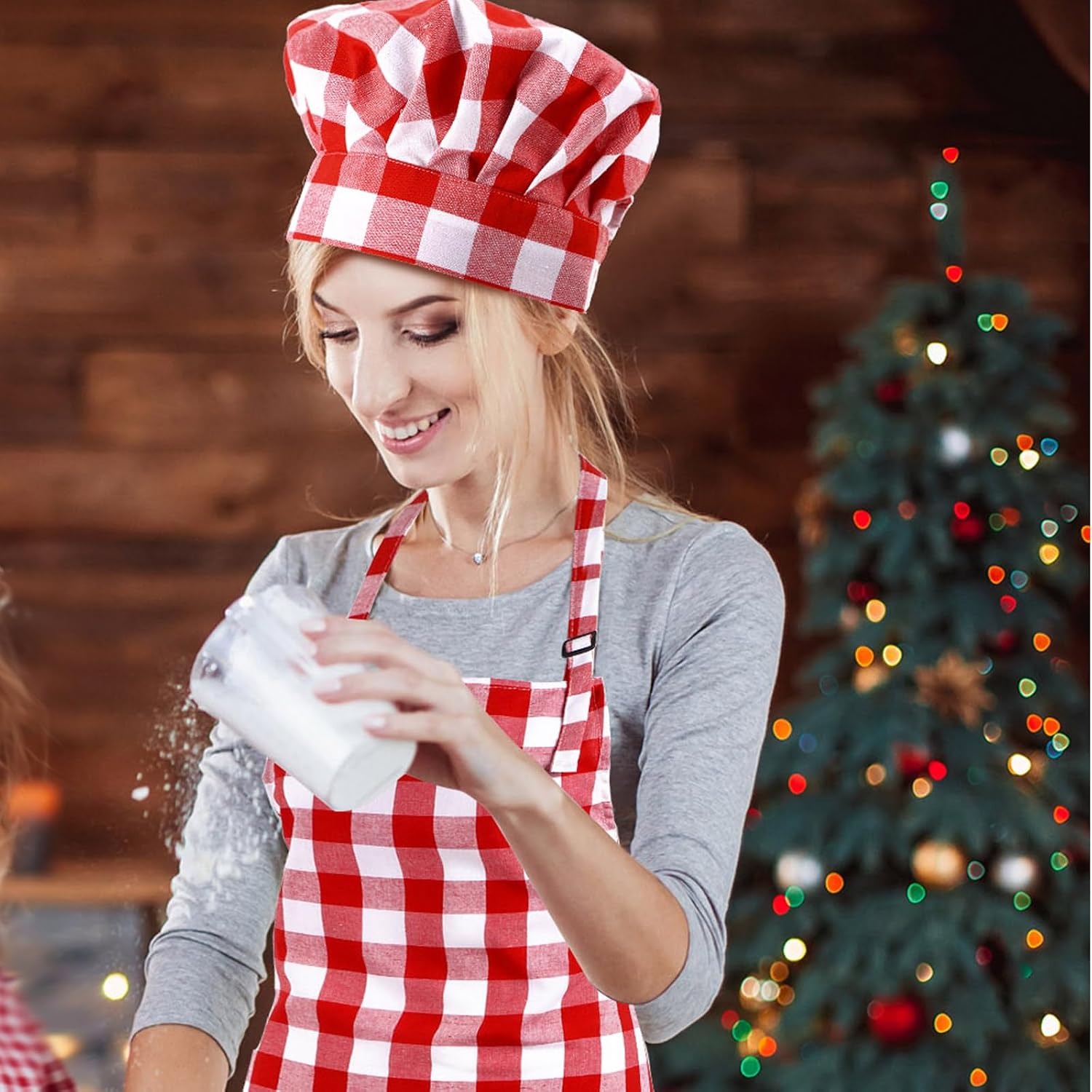 2 Pcs Chef Hat Apron Chef Costume for Women Men Adult