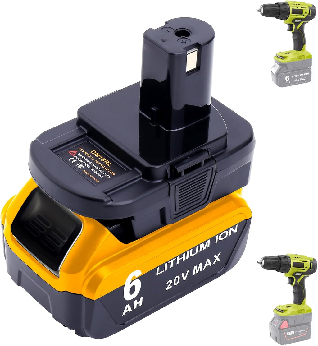 Biswaye DM18RL Battery Adapter Compatible with Ryobi 18V One+ Tools