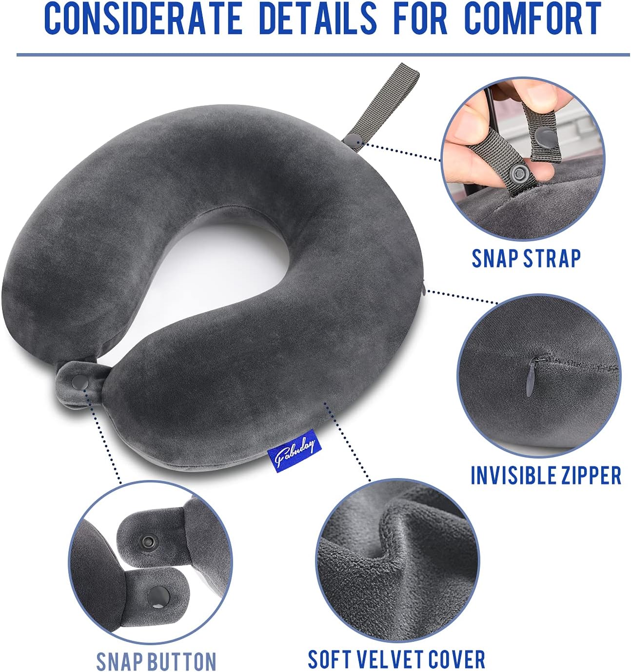 Travel Pillow Memory Foam for Airplanes - Neck Pillow for Traveling, Car, Home, Flight Pillow for Sleeping with