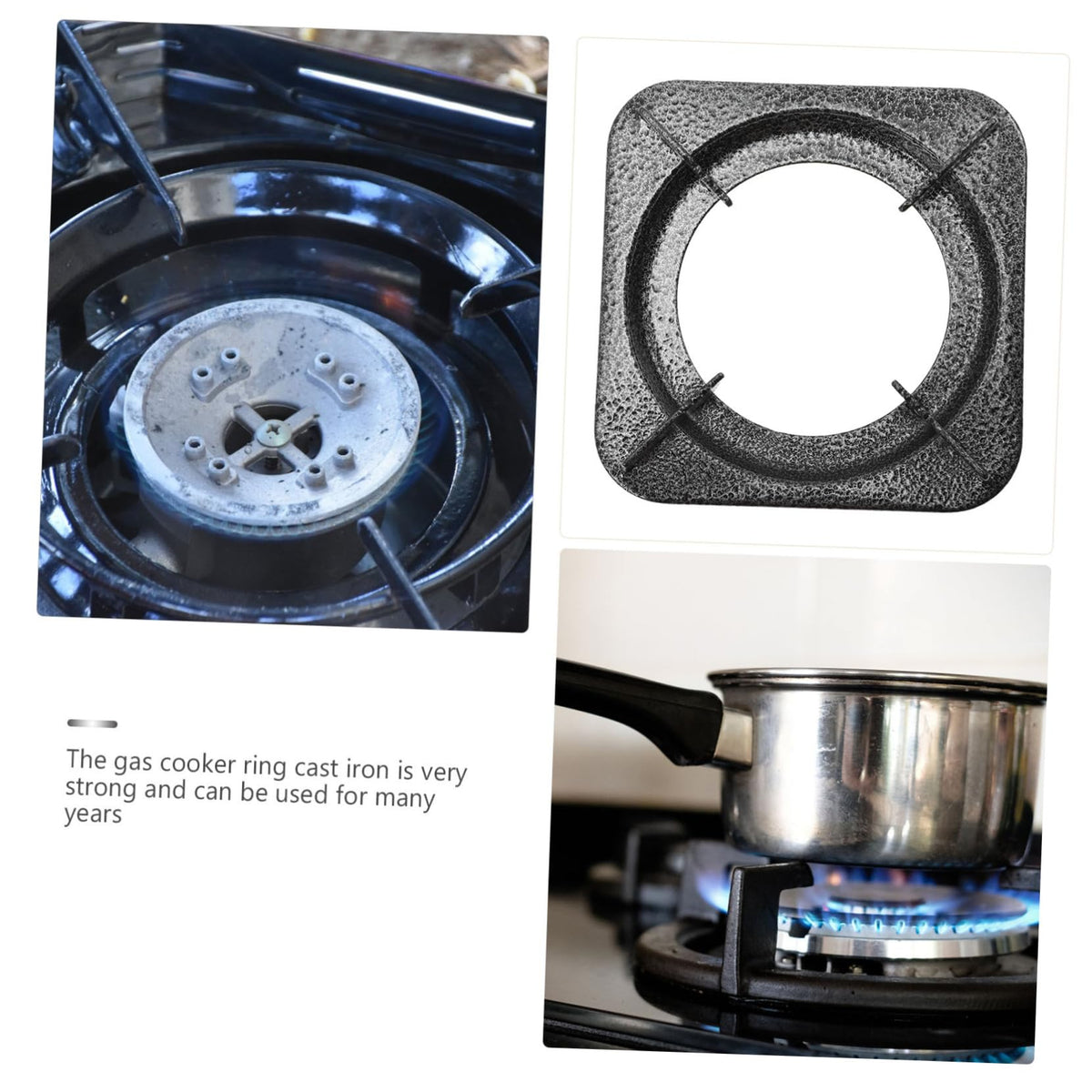 Cast Iron Wok Ring for Gas Stove, Non-Slip Burner Support Bracket