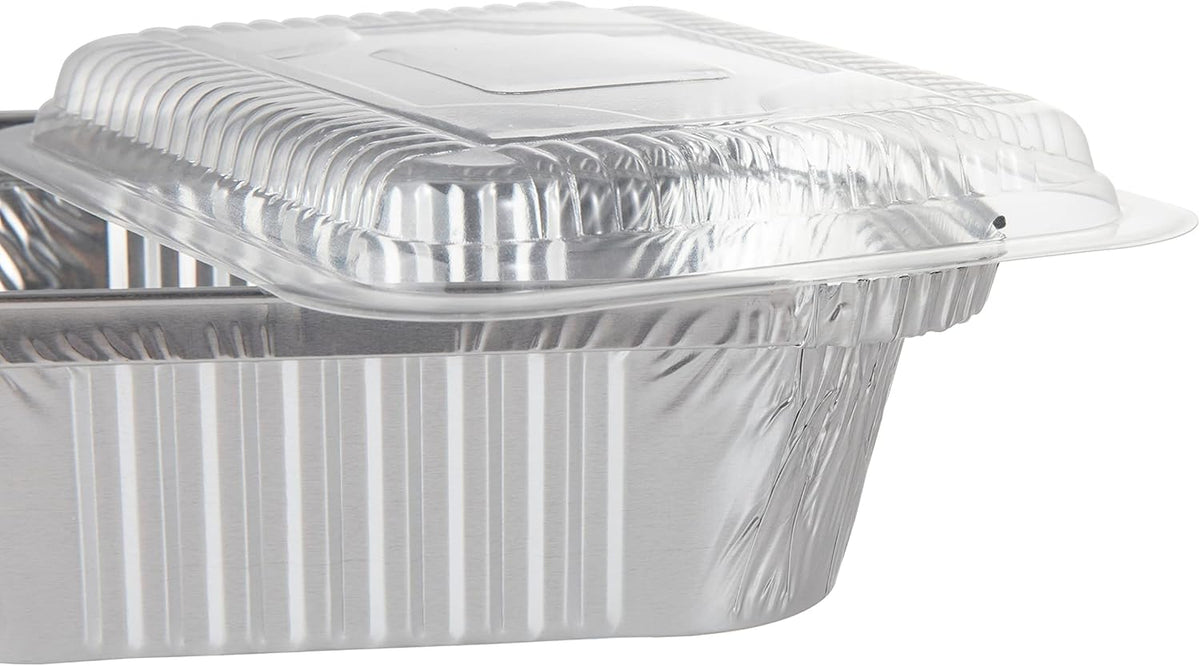 5.5" x 4.5"(100Pack) Disposable Takeout Pans with Clear Lids