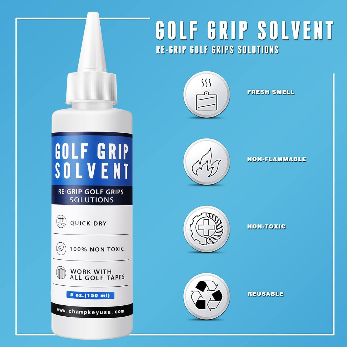 Deluxe Grip Repair Kits for Regripping Golf Clubs - Inlcudes Hook Knife, 2" x 10" Professional Tapes, 5 oz Solvent