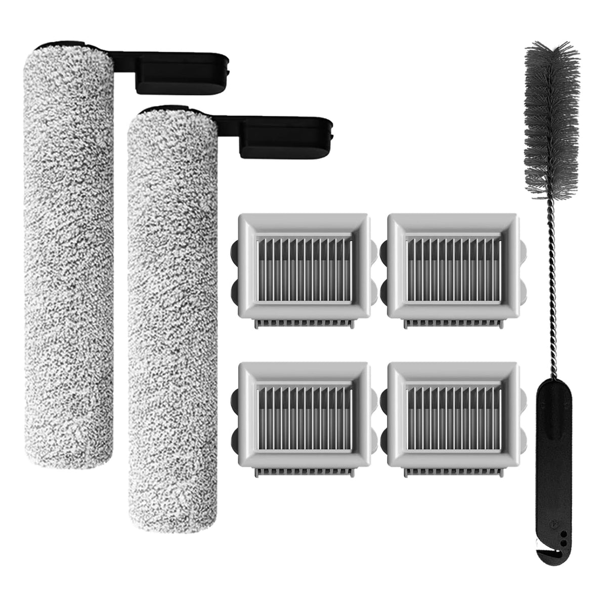 Replacement Accessories Compatible With Roborock Flexi Lite Vacuum Cleaner, Include 2 Roller Brushes and 4 Filters