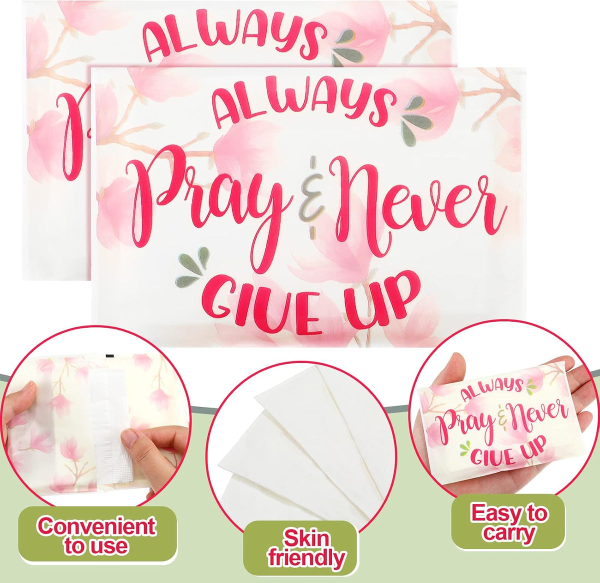 25 Pcs Bible Verse Pocket Tissues Travel Size Individual Packs