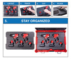 Econo Foam Inserts- Fits Milwaukee Packout 48-22-8424 (2 Piece Foam Kit) Black/Red