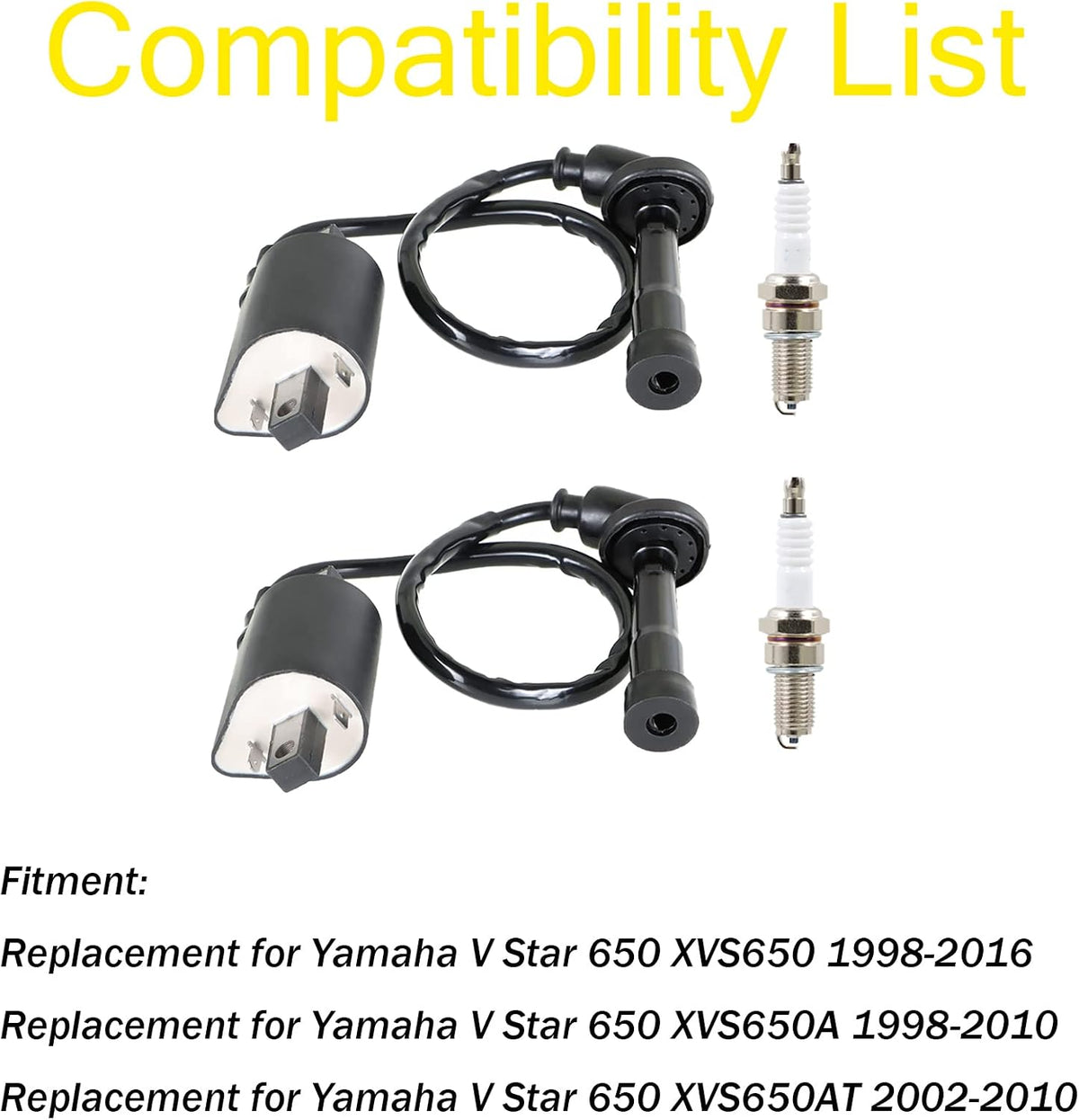 WFLNHB Ignition Coil Plug Replacement for Yamaha V Star 650 XVS650