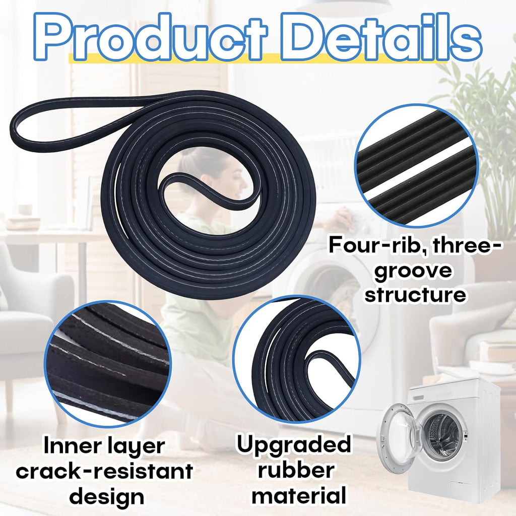 Dryer Drum Drive Belt Replacement Part Compatible with Maytag PYET344AYW