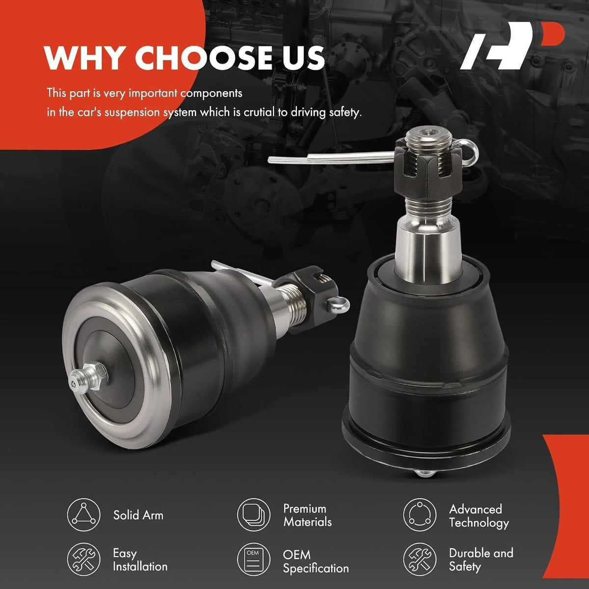 A-Premium Front Lower Ball Joint, Compatible with Honda