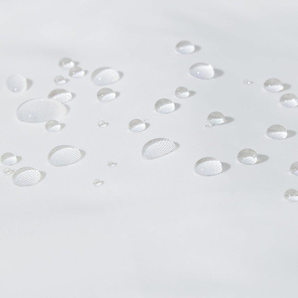 Bathroom Shower Curtain, Water Repellent Fabric with Weighted Hem, Grommets & Hooks, Machine Washable, 72"x72", White