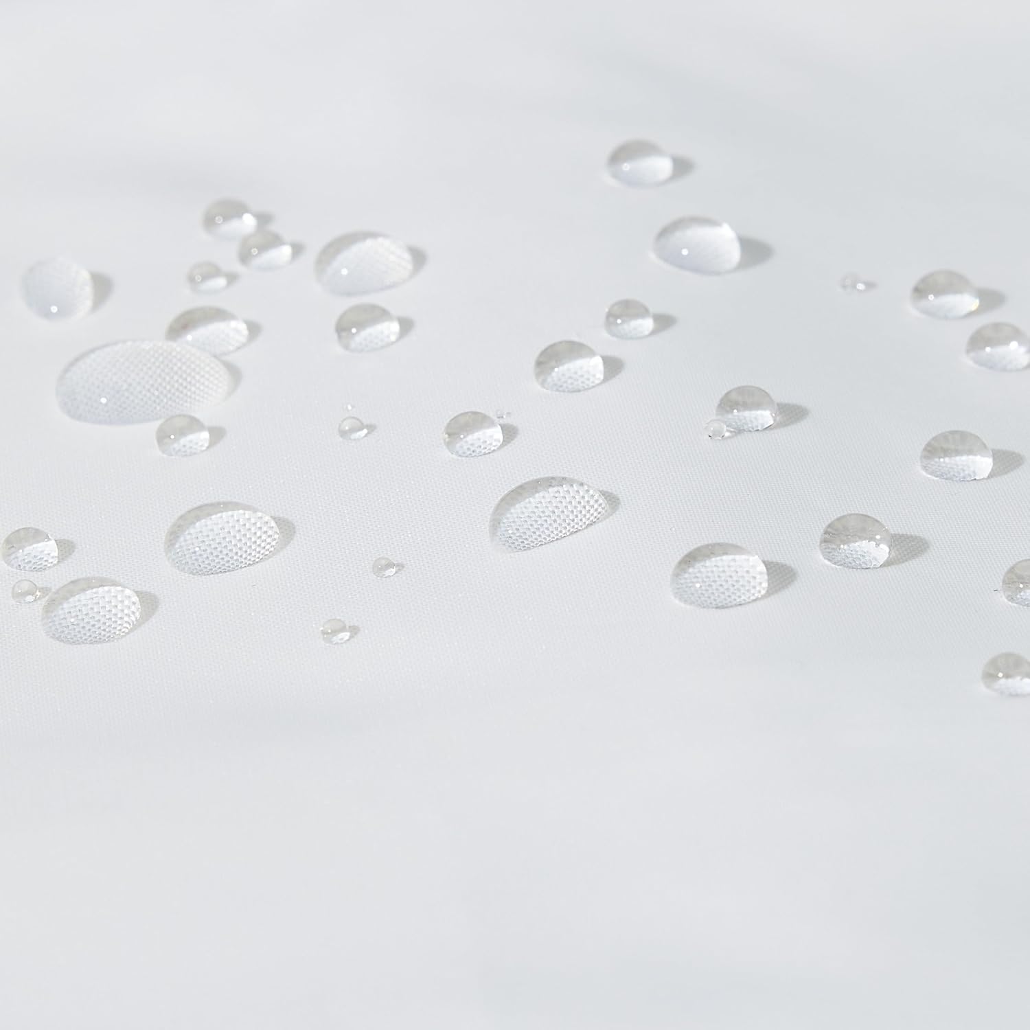 Bathroom Shower Curtain, Water Repellent Fabric with Weighted Hem, Grommets & Hooks, Machine Washable, 72"x72", White